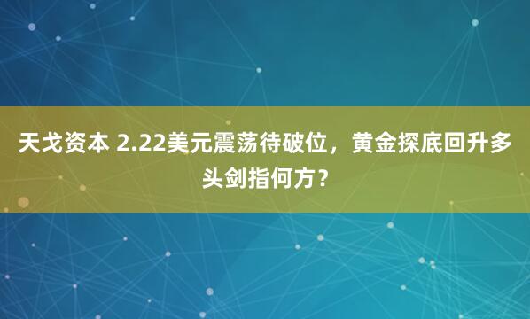 天戈资本 2.22美元震荡待破位，黄金探底回升多头剑指何方？