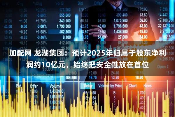 加配网 龙湖集团：预计2025年归属于股东净利润约10亿元，始终把安全性放在首位