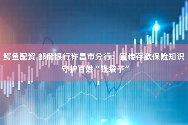 鳄鱼配资 邮储银行许昌市分行：宣传存款保险知识 守护百姓“钱袋子”