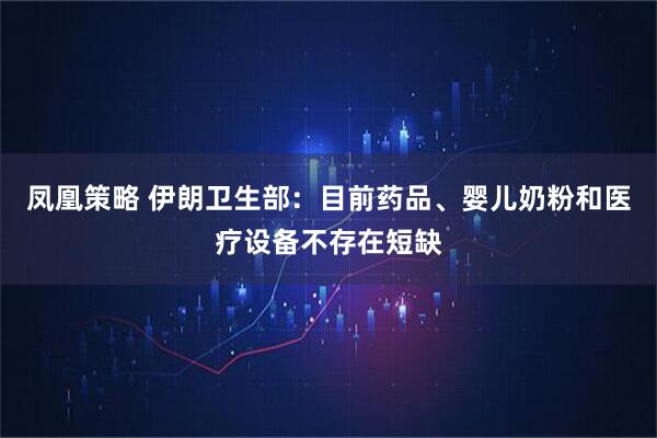 凤凰策略 伊朗卫生部：目前药品、婴儿奶粉和医疗设备不存在短缺