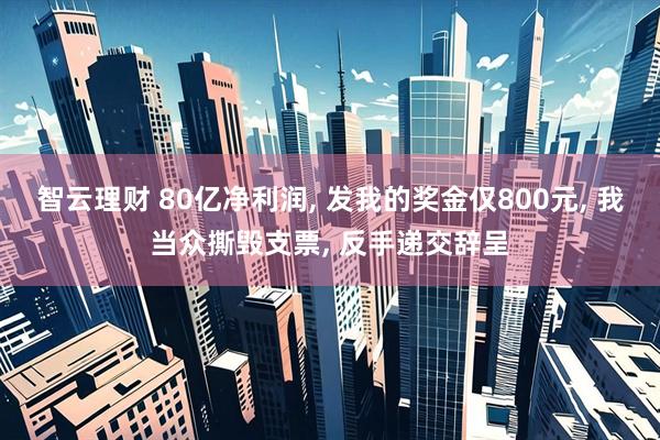 智云理财 80亿净利润, 发我的奖金仅800元, 我当众撕毁支票, 反手递交辞呈