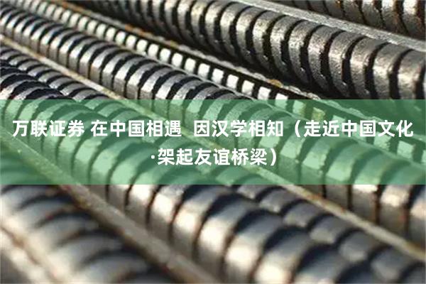 万联证券 在中国相遇  因汉学相知（走近中国文化·架起友谊桥梁）